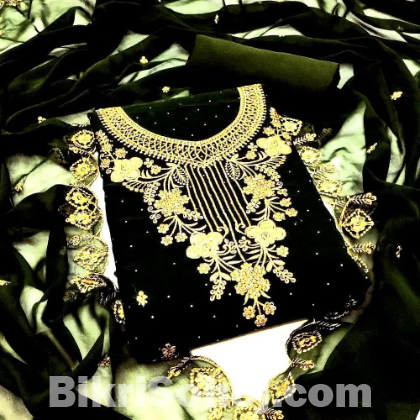 প্রিমিয়াম জর্জেট এমব্রয়ডারি থ্রি -পিস